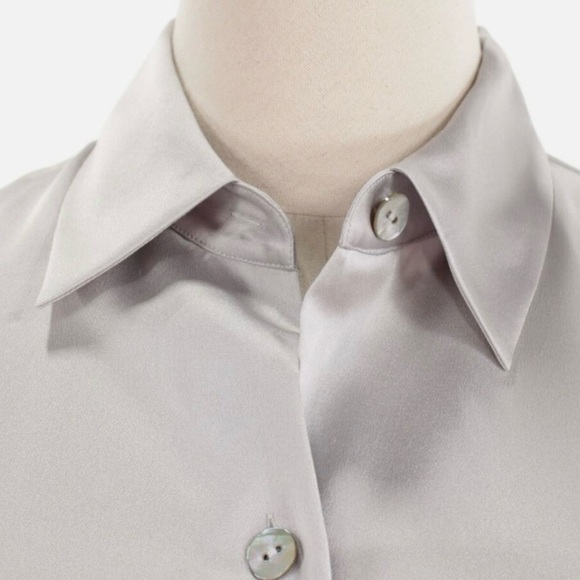 Vince Silk button up shirt gray size XXS - Picture 8 of 16